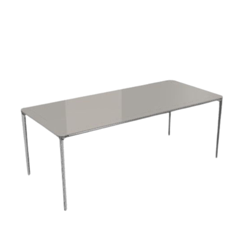 Slim spisebord 200x90 cm, glas