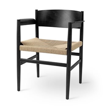 Mater Nestor spisebordsstol Eg sortlak naturflet