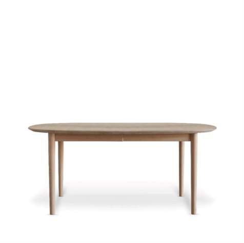 Ovalt spisebord i massiv eg med udtræk, model 255XL