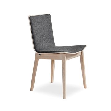 SM807 spisebordsstol fra Skovby, frontpolstret m. læder