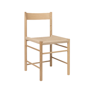 F-stol uden armlæn, papirfletsæde