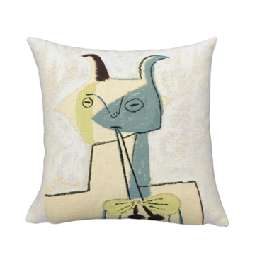 Poulin design Picasso pude (11029), Faune jaune et bleu jouant de la diaule, 45x45 cm 