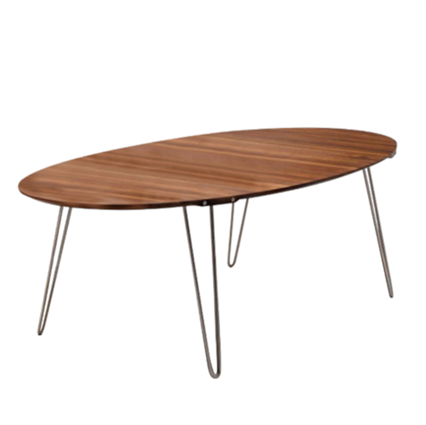 GM 6652 ovalt spisebord med træbordplade og udtræk , 240x120 cm