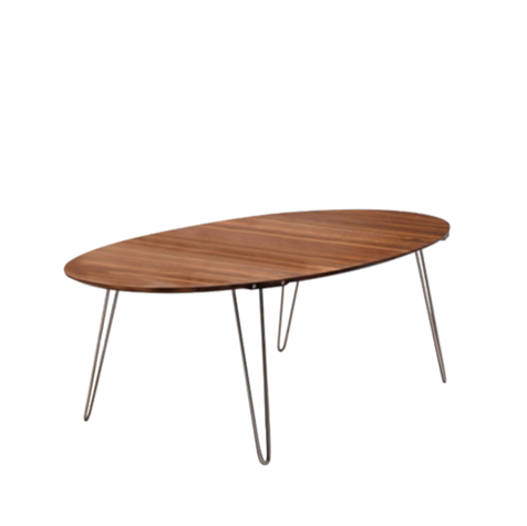 Naver Collection - GM 6640 ovalt spisebord med træbordplade, 200x100 cm