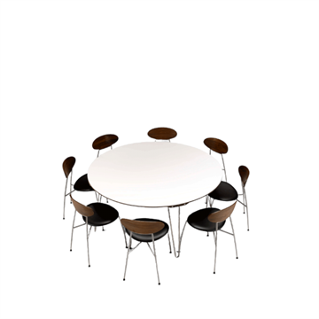 GM 6661 rundt spisebord med corian-top fra Naver Collection, 100 cm diameter