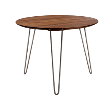 Naver Collection - GM 6692 rundt spisebord med udtræk og træbordplade, 160 cm diameter