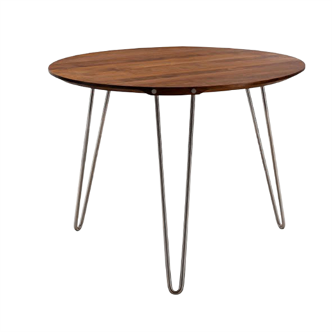 Naver Collection - GM 6692 rundt spisebord med udtræk og træbordplade, 160 cm diameter