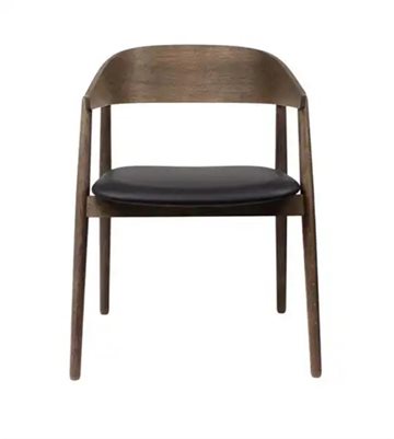Andersen Furniture AC2 spisebordsstol røget Eg sort lædersæde