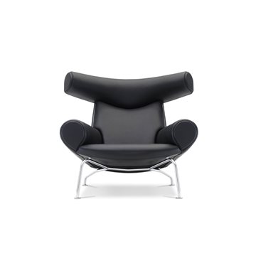 Ox Chair m. læderpolstring, sort corona læder