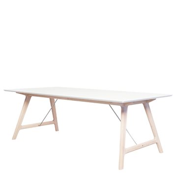 T7 spisebord i laminat m. udtræk (2-5700), 220x95 cm